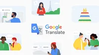 Official Google Translate anniversary illustration reused for editorial coverage of the new pronunciation practice feature.